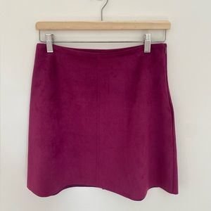 Zara Fuschia Suede Miniskirt